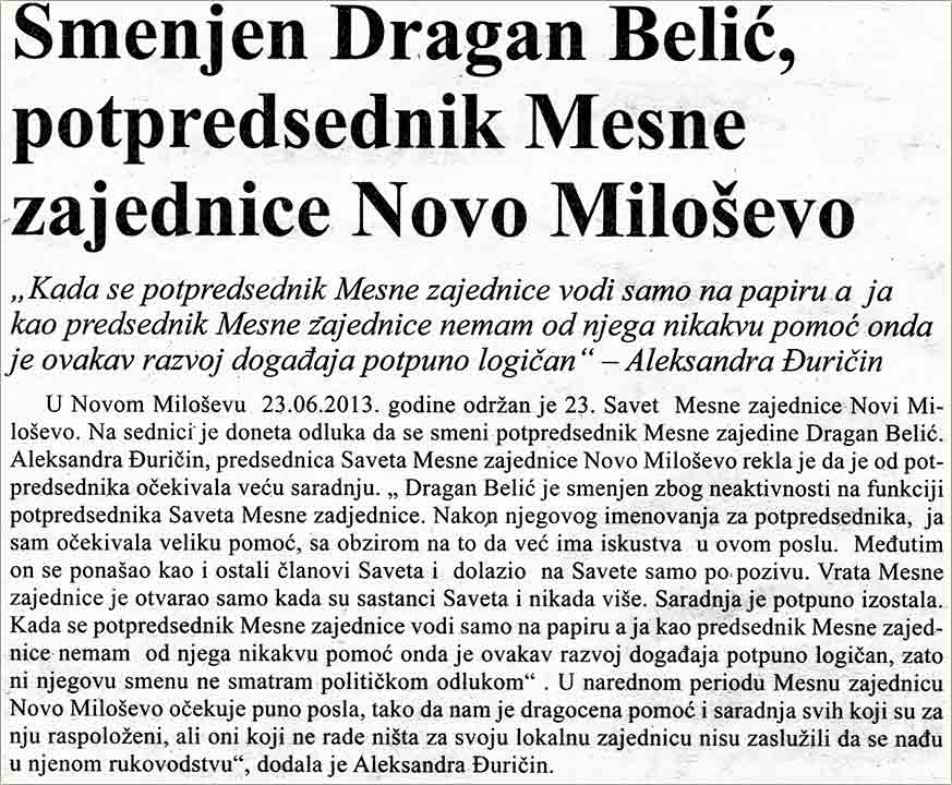 A što je smenjen, Dragan Belić I ?!?
