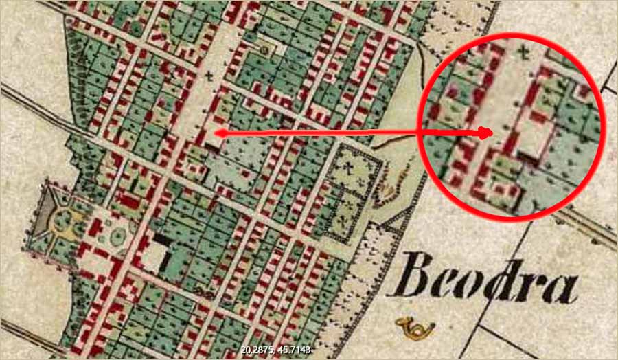 Detaljna mapa i Beodre i Karlova - XIX vek...