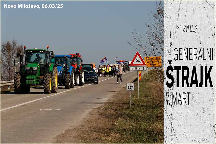 Protesna etnja, kroz Novo Miloevo !!!