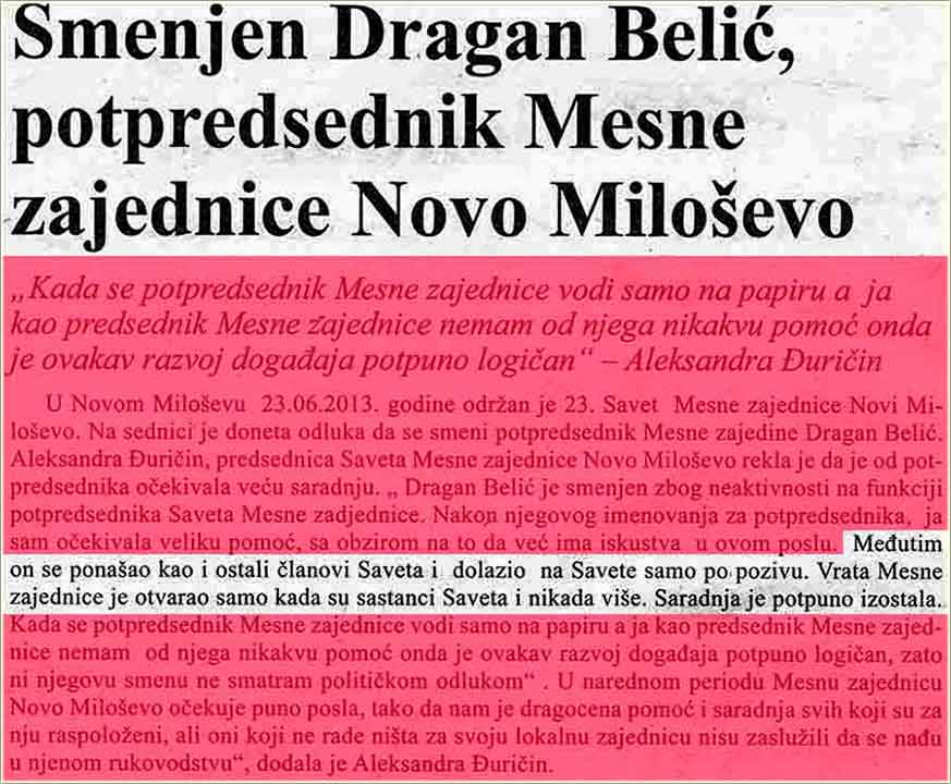 A što je smenjen, Dragan Belić III ?!?