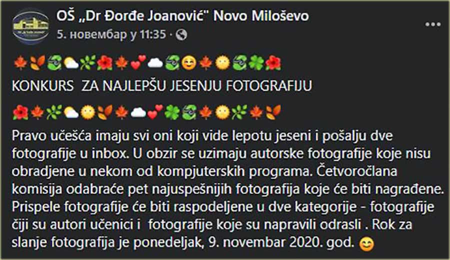 Veliki foto konkurs, OŠ Dr. Đorđe Joanović !!!