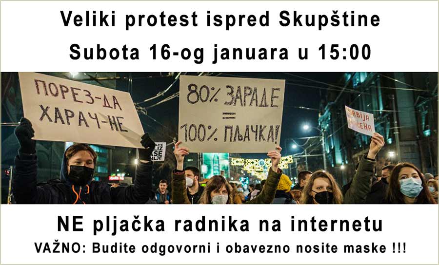 Veliki protest frilensera, isprid Skubštine !!!