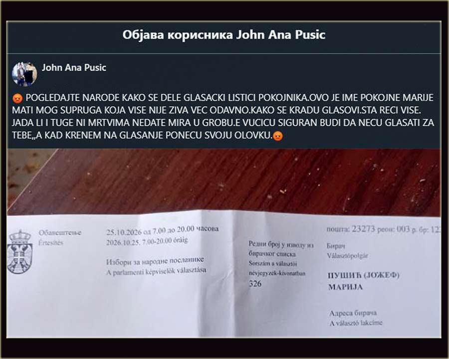 D�klena �edu glasati pokojnici i �dena i preko ?